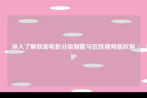 深入了解欧美电影分级制度与在线视频版权保护
